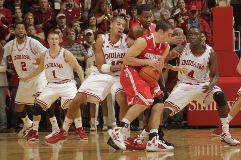 Ohio State at Indiana basketball action